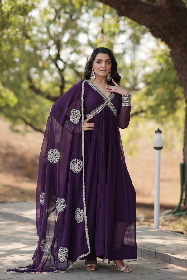 PREMIUM READYMADE ALIA CUT GOWN WITH DUPATTA SET