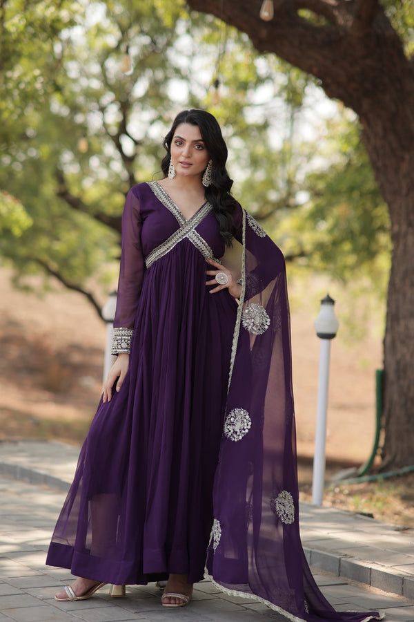PREMIUM READYMADE ALIA CUT GOWN WITH DUPATTA SET