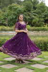 Premium faux blooming fabric with intricate Zari-thread and sequin embroidery