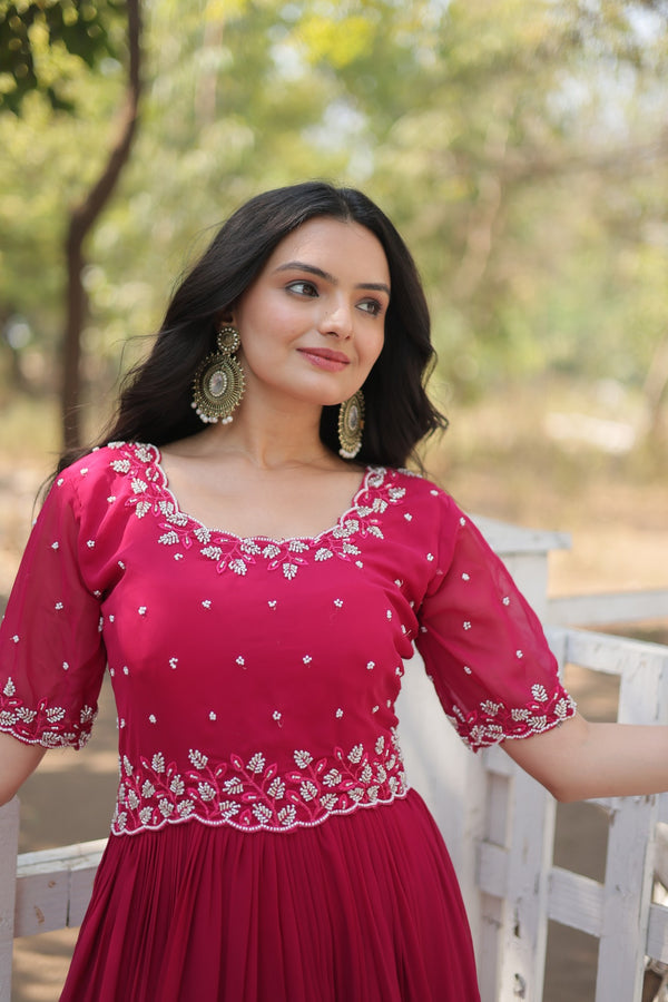 Premium Designer Readymade Gown Collection embroidery work