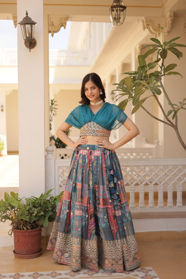 Lehenga Choli Collections digital prints and embroidery work