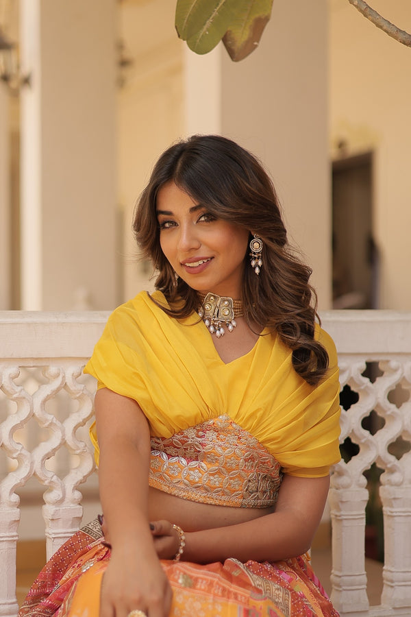 Lehenga Choli Collections digital prints and embroidery work