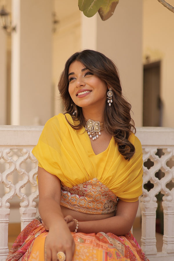 Lehenga Choli Collections digital prints and embroidery work