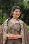 Exquisite Faux Blooming Silk Lehenga Choli with Sequins & Thread Embroidery