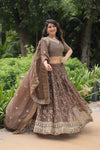 Exquisite Faux Blooming Silk Lehenga Choli with Sequins & Thread Embroidery