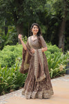 Exquisite Faux Blooming Silk Lehenga Choli with Sequins & Thread Embroidery