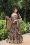 Exquisite Faux Blooming Silk Lehenga Choli with Sequins & Thread Embroidery