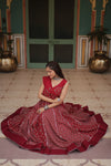 Navratri Special Maroon Rayon Printed Navratri Special Lehenga Choli