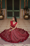 Navratri Special Maroon Rayon Printed Navratri Special Lehenga Choli