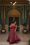 Navratri Special Maroon Rayon Printed Navratri Special Lehenga Choli