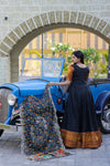 Premium Silk Designer Gown with Dupatta – Jacquard Weaving & Embroidery Work