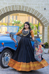 Premium Silk Designer Gown with Dupatta – Jacquard Weaving & Embroidery Work