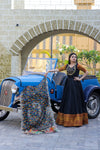 Premium Silk Designer Gown with Dupatta – Jacquard Weaving & Embroidery Work