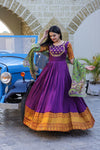 Premium Silk Designer Gown with Dupatta – Jacquard Weaving & Embroidery Work