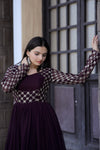 Premium Faux Blooming Gown with Sequins & Zari Embroidery Elegant & Graceful