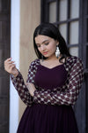 Premium Faux Blooming Gown with Sequins & Zari Embroidery Elegant & Graceful