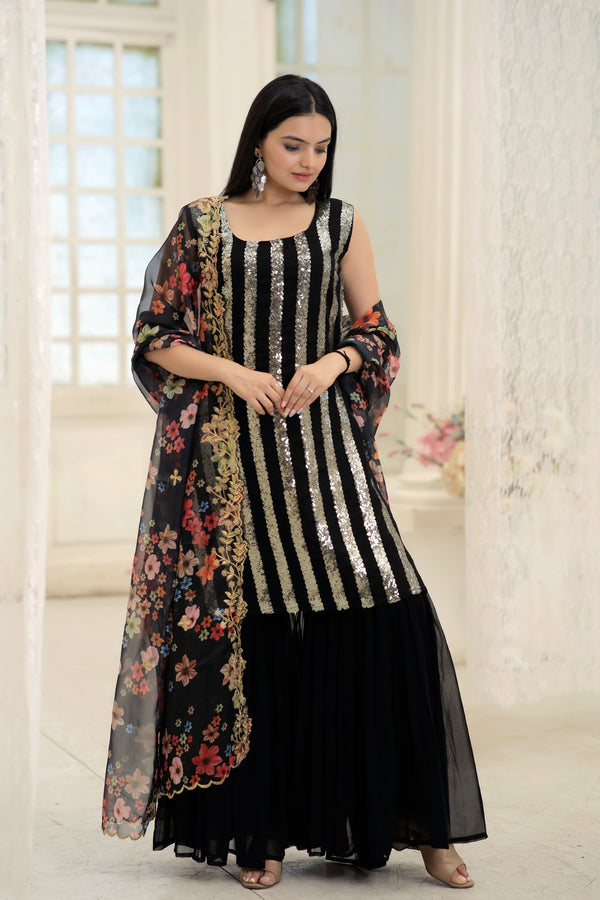 Premium Designer Readymade Top-Sharara-Dupatta Set Elegance Redefined