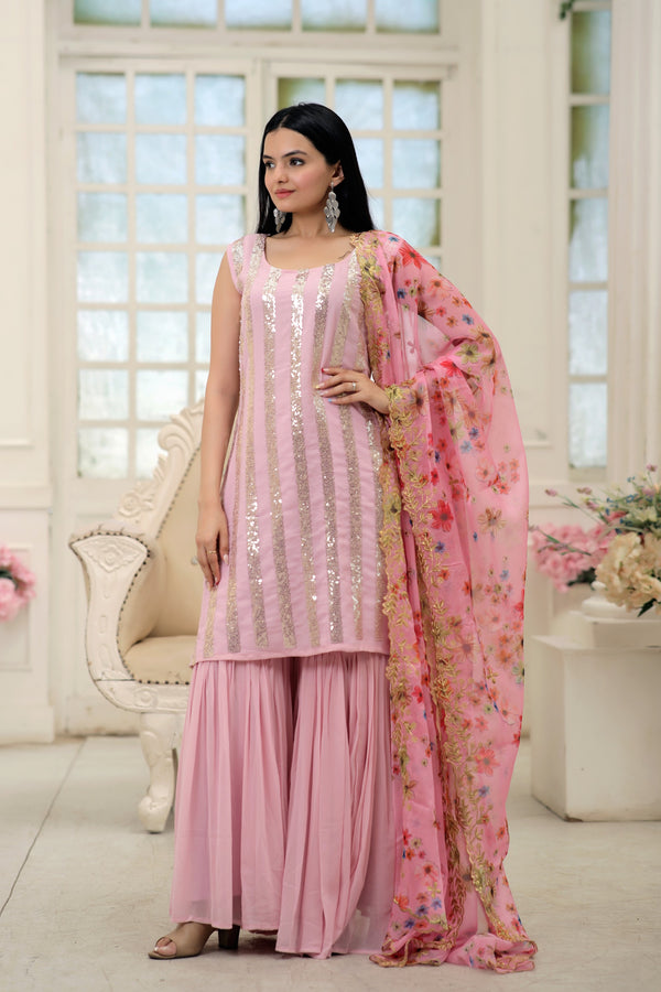 Premium Designer Readymade Top-Sharara-Dupatta Set Elegance Redefined