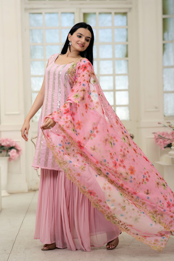 Premium Designer Readymade Top-Sharara-Dupatta Set Elegance Redefined