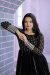 Premium Faux Blooming Gown with Silver Zari & Sequins Embroidery