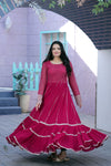 Premium Faux Blooming Gown with Silver Zari & Sequins Embroidery