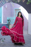 Premium Faux Blooming Gown with Silver Zari & Sequins Embroidery