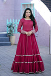 Premium Faux Blooming Gown with Silver Zari & Sequins Embroidery