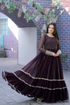 Premium Faux Blooming Gown with Silver Zari & Sequins Embroidery
