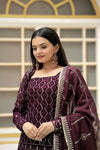 Premium Faux Georgette Sequined Sharara Suit with Embroidered Dupatta