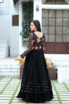 Premium Faux Blooming Designer Gown with Sequins & Multi-Thread Embroidery Work