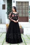 Premium Faux Blooming Designer Gown with Sequins & Multi-Thread Embroidery Work