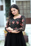 Premium Faux Blooming Designer Gown with Sequins & Multi-Thread Embroidery Work