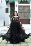 Premium Faux Blooming Designer Gown with Sequins & Multi-Thread Embroidery Work