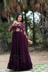 Premium Faux Blooming Designer Gown with Sequins & Multi-Thread Embroidery Work
