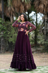 Premium Faux Blooming Designer Gown with Sequins & Multi-Thread Embroidery Work