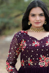 Premium Faux Blooming Designer Gown with Sequins & Multi-Thread Embroidery Work