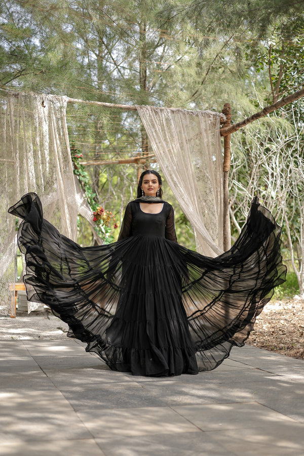Desirable Women's Gown with Designer Embroidered Dupatta