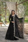Desirable Women's Gown with Designer Embroidered Dupatta