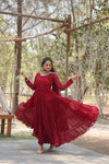 Desirable Women's Gown with Designer Embroidered Dupatta