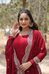 Desirable Women's Gown with Designer Embroidered Dupatta