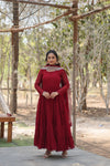 Desirable Women's Gown with Designer Embroidered Dupatta