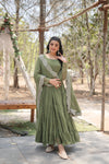 Desirable Women's Gown with Designer Embroidered Dupatta
