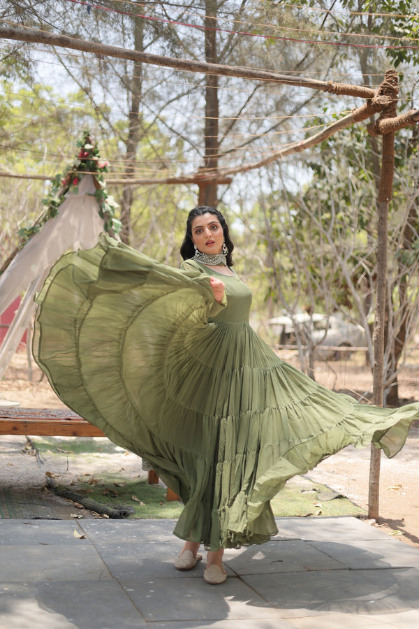 Desirable Women's Gown with Designer Embroidered Dupatta