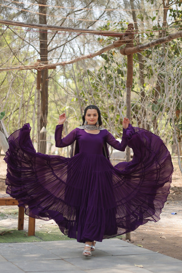 Desirable Women's Gown with Designer Embroidered Dupatta