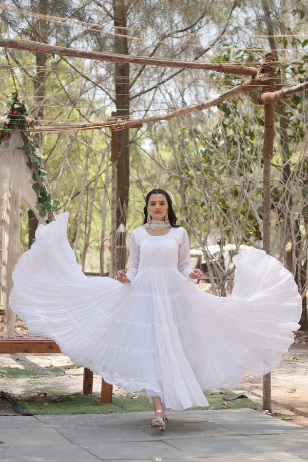 Desirable Women's Gown with Designer Embroidered Dupatta