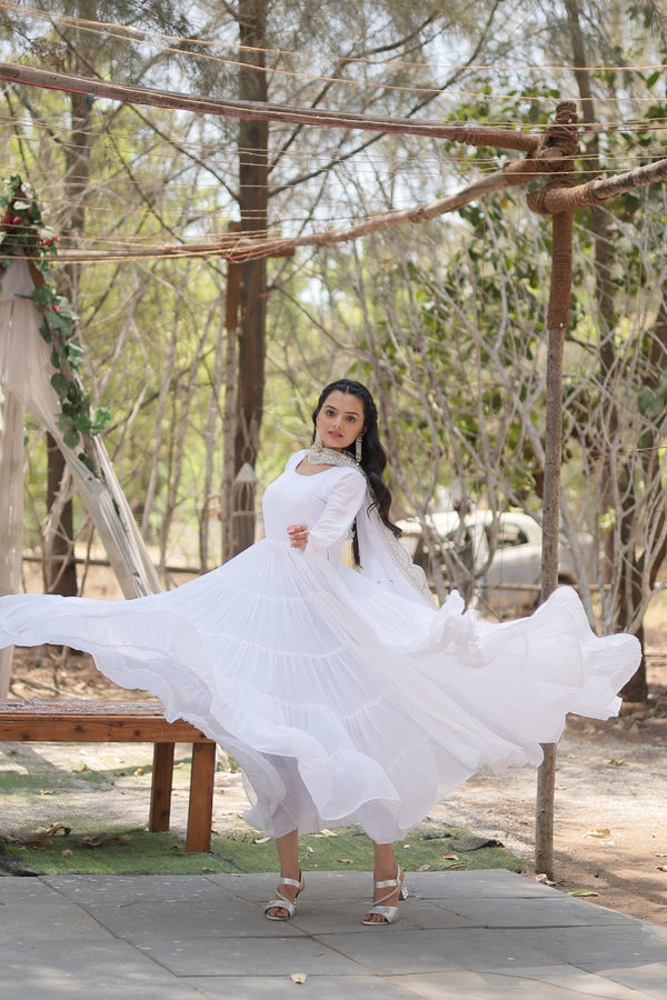 Desirable Women's Gown with Designer Embroidered Dupatta