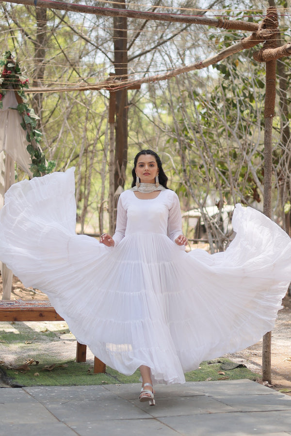Desirable Women's Gown with Designer Embroidered Dupatta