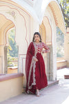 Faux Blooming Gown with Sequins Embroidered Dupatta A Perfect Blend of Elegance & Tradition