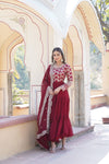 Faux Blooming Gown with Sequins Embroidered Dupatta A Perfect Blend of Elegance & Tradition