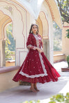 Faux Blooming Gown with Sequins Embroidered Dupatta A Perfect Blend of Elegance & Tradition